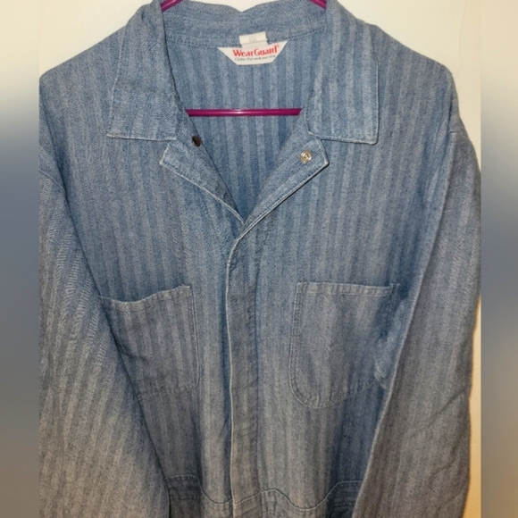 WearGuard Other - VINTAGE WEARGUARD COVERALLS BLUE COTTON HERRINGBONE DENIM WORKWEAR 46L